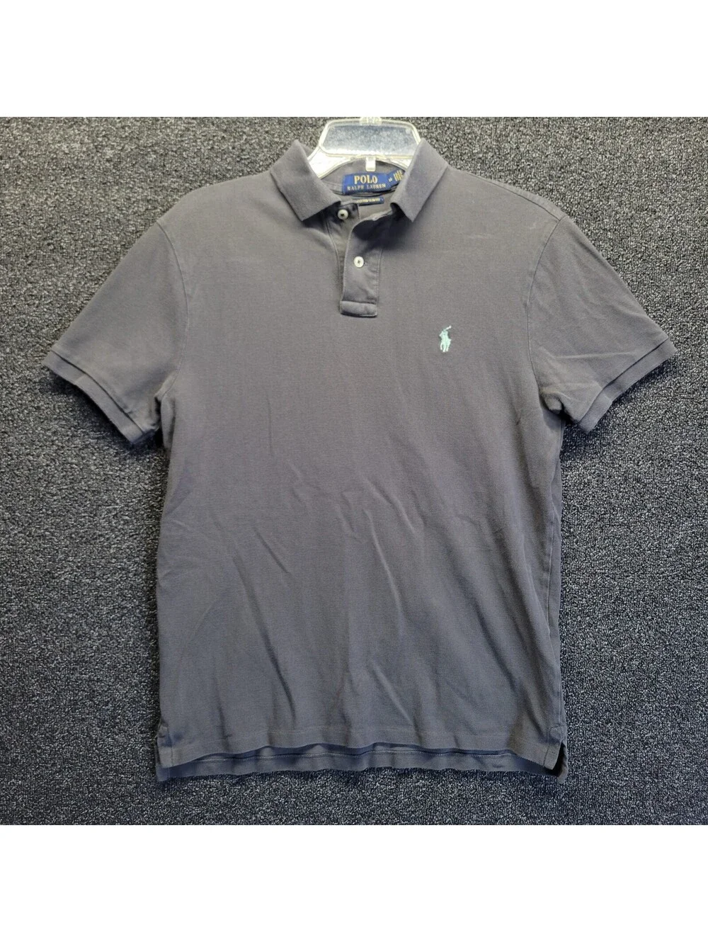 Polo by Ralph Lauren Men's Sz M Grayish Green Custom Slim Fit Polo Shirt READ**